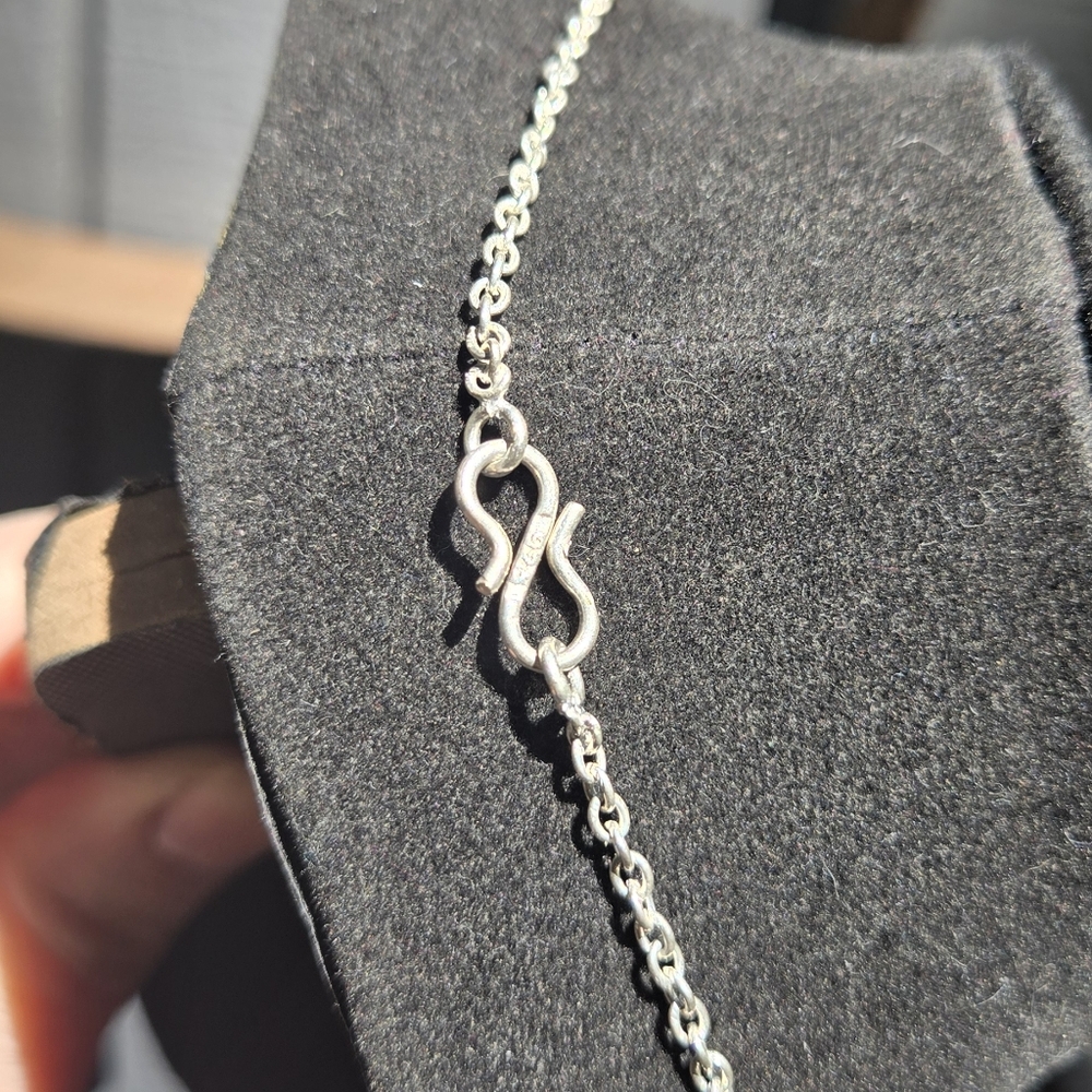 HOST PICK 🎉🎊 Drutzy Blue Titanium Sterling Statement Necklace 18" - Picture 7 of 8